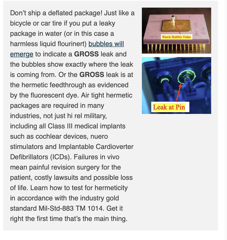 Hermeticity of microelectronic packages